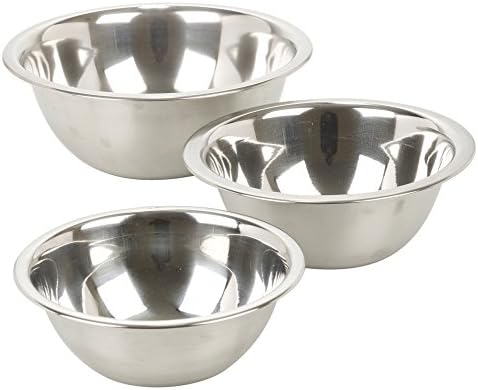 URBN-CHEF Set of 3 Stainless Steel Deep Mixing Bowls