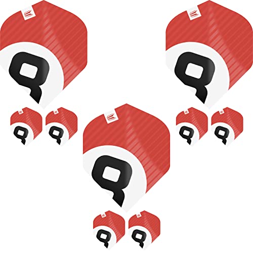 TARGET Darts Chicane Design 3 x Sets of Pro. Ultra Red No.2 Dart Flights - 9 in Total