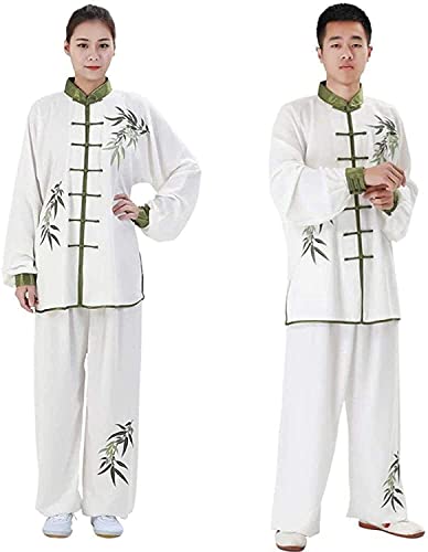Ensemble d'uniformes de Tai Chi Kung Fu Vêtements Costume Tang, Vêtements de Tai Chi Hommes Femmes, Broderie Uniformes de Tai Chi Chinois Traditionnels - pour Spectacle d'Arts Martiaux (Coul Cover