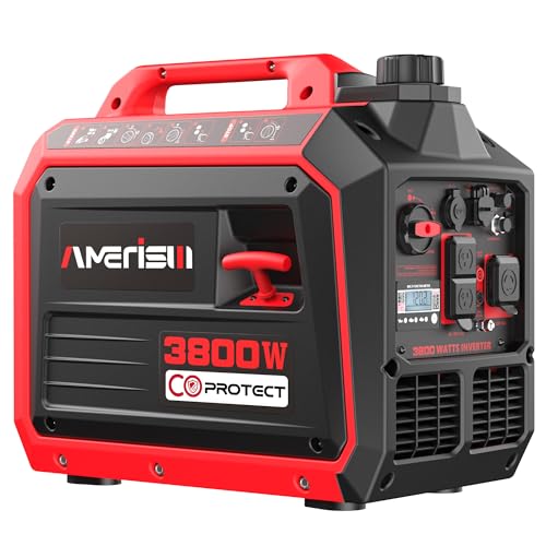 AMERISUN 3800W Portable Inverter Generator, Gas Portable