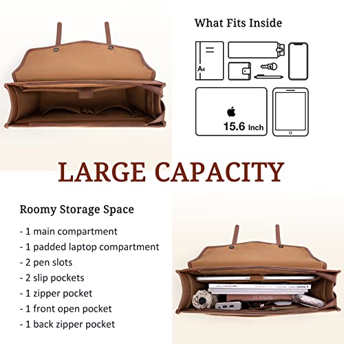 ECOSUSI Laptop Bag for Women 15.6 inch PU Leather Briefcase Large Computer Satchel Bag Professional Work Messenger Bag2