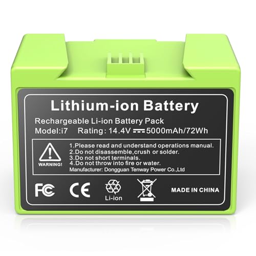 Image of 5000mAh Replacement for iRobot Roomba i7 Battery ABL-D1 14.4V Li-ion Battery Compatible with i8 i8+ i7 i7+ i4 i4+ i3 i3+ e5 e6 j7 j7+ j6+ j5 j5+ i7158 7150 7550 e5150 e6198 Series Vaccum Cleaner