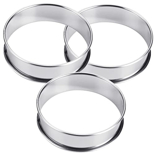 Hemobllo 3Pcs Stainless Steel Pizza Saucing Rings Non Stick Baking Tool for Pizza Cakes More Stainless Steel Molds for Home Bakery Use