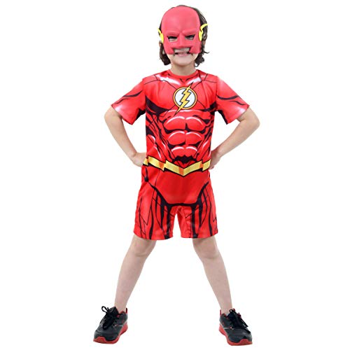 The Flash DC Curto Infantil Sulamericana Fantasias Vermelho P 3/4 Anos