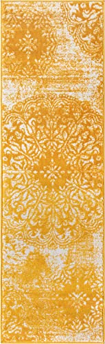 Unique Loom Sofia Collection Area Rug - Grand (2' X 6' 7" Runner, Yellow/ Ivory) #TOP1
