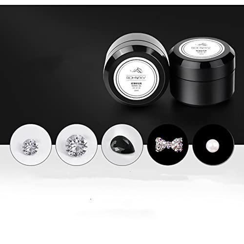 Super Sticky Nail Art Glue,Gems And Rhinestones Hard Nail Glue Uv&Led,Gel Nail Glue Transparent Nail Art Metal Jewelry Diamond Phototherapy Diamond Glue (10Ml*4Pcs) #TOP6