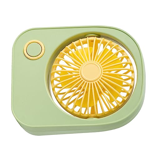 Image of Small Table Fan, Small Desktop Fan 115 Degreees Wind Direction Adjustment Mini Low Noise for Dormitory (Green)