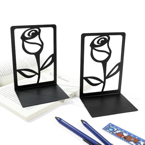 Sujetalibros de rosa metálica con 50% de descuento