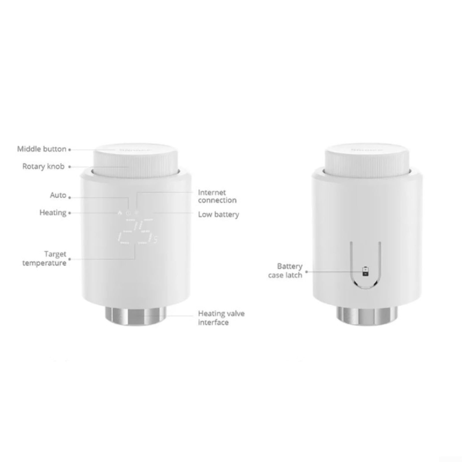 Válvula termostática inalámbrica para radiador, inteligente, control por aplicación de voz, modo de ahorro de energía, protector de congelación, se adapta a válvulas M30 x 1,5 mm