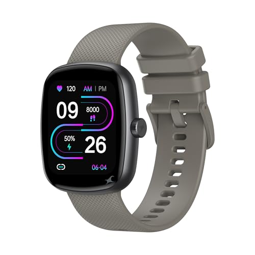 Image of Fastrack Jupiter S3 Smartwatch with 1.83 inch TFT 2.5D Display, Push Button & Rotary Crown,BT Calling,HRM, SpO2 & Sleep Tracking,Multiple Menu Styles,IP68,24 /7 Health Suite,Up to 5 Days Battery - Grey