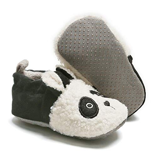 Baby Boy Girl Winter Booties Newborn Cozy Warm Socks Cartoon Fleece Footwear Non-Slip Soft Sole Crib Shoes for Toddler First Walkers