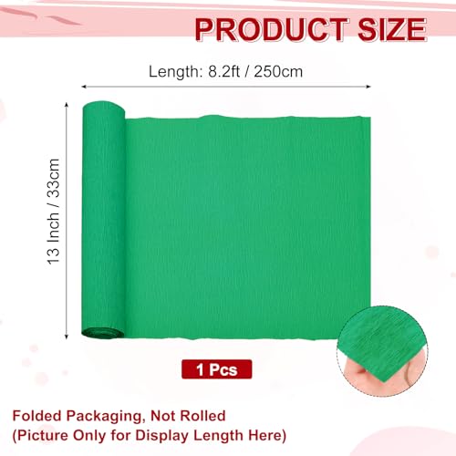 Image of MECCANIXITY Crepe Paper Roll 8.2ft Long 13 Inch Wide for Wedding Ceremony Various Large Festivals Decoration, Christmas Green