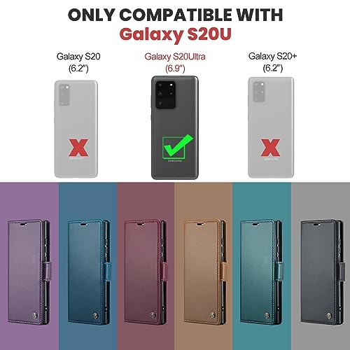 Samsung Galaxy S20 Ultra 5G Wallet Case with [RFID Blocking] Card Holder Magnetic Kickstand,Leather Flip Protective Case Wallet for Samsung Galaxy S20 Ultra 5G 6.9 Inch -Red