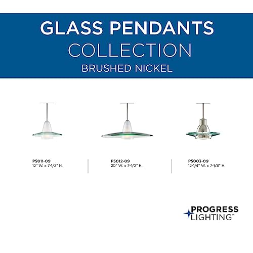 Modern Pendant 1-Light Clear And Etched Glass Mini-Pendant Light Brushed Nickel #TOP3