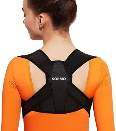 Image of Amazon Brand - Solimo Clavicle Support - Posture Corrector Belt for Men & Women | Back Support Belt | Shoulder Support Belt for Shoulder Fatigue Relief & Upper Back Pain (Universal Size)