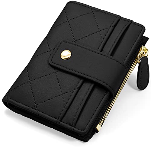 YINHEXI RFID Women Wallet, Small Slim PU Leather Bifold Wallet with Zipper Coin Pocket & ID Window, for Ladies, Teens, and Girls