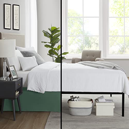 Image of Nestl Hunter Green Bed Skirt Cal King Size - Cal King Bed Skirt 14 Inch Drop - Brushed Microfiber Bed Skirts - Hotel Quality Pleated Bed Skirt - Shrinkage & Fade Resistant