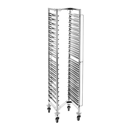Royal Catering RCTW 20 GN 1/1 Regaalwagen 20 GN Container Plekken Tabletwagen Maten GN 1/1, 1/2, 1/3 RVS 4 Rubberen Wielen Voor Hotels Ziekenhuizen of Keukens