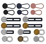 GrueGard Hosenbunderweiterung Knopf, Ohne Nähen Knopfverlängerung, Knopfloch Hosenerweiterung Verlängerung für Herren & Damen Hosen Jeans, Pants Button Extenders (Multi Color, 4cm+3.2cm+3cm+2cm)