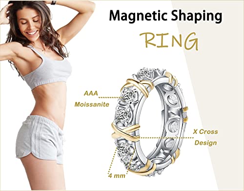 Full Moissanite Diamond Ring for Women Shaping Rings Gold/Rose Gold/Silver X Cross Ring Women Wedding Band Ring3