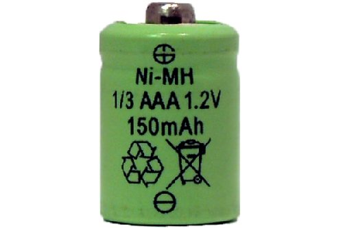 8 x 1/3 AAA 150 mAh Button Top NiMH Battery (for Solar Lights)