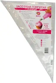 Mago - Saco de Confeitar Descartável Grande com 50 UN - Zíper
