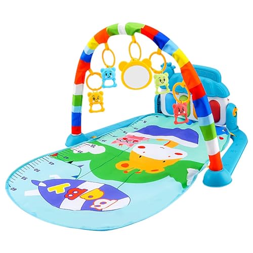 Dtharen 幼児プレイジム - 5 In-1 カラフルなおもちゃと音楽プレイマット | 滑り止めプレイマット ピアノおなかタイムアクティビティマット 早期感覚探求用、3-6-12ヶ月の新生児用