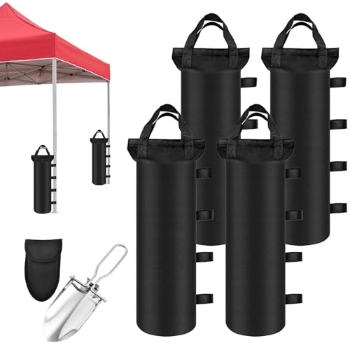 Pavillon Sandsäcke 4er Set mit Schaufel Sandsack Gewichte für Pavillon 800D Oxford Verstärktes Gewichte für Pavillon für Pavillon Camping Zelt Garten