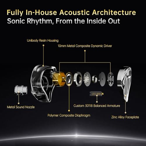 Image of CCA Xyrra Dual Driver in-Ear Monitor Headphones,1DD+1BD HiFi IEM Earphones,Wired Gaming Earbuds for Gamers Musicians