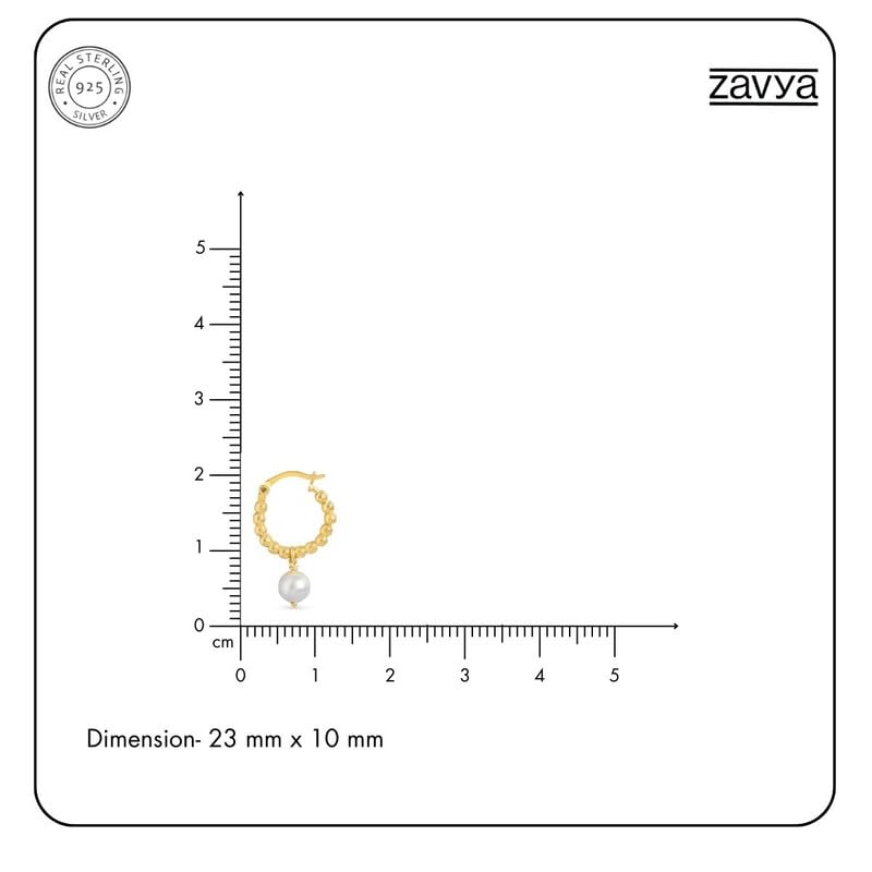 Image of ZAVYA 925 Sterling Silver Cubic Zirconia Circular Gold Plating Earrings | | Gift for Women and Girls | With Certificate of Authenticity and 925 Hallmark