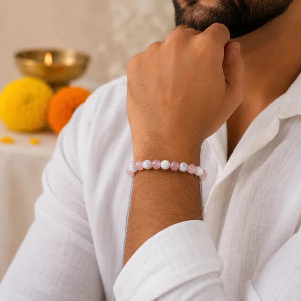 Image of Beaded Bracelet for Men & Women | Stretchable Handmade Prayer Meditation Yoga Wrist Bracelet | Stylish Everyday Wear | Free Size