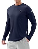 Men's Sun Protection Long Sleeve Shirts UPF 50+ Rash Guard for Men SPF UV Fishing Hiking Running Workout Athletic Shirt Navy