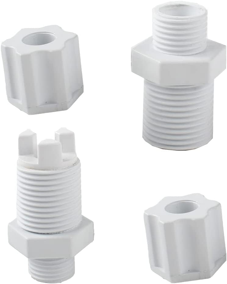 Vosoirsi Clorinator Parts - Válvula de retención y adaptador de montaje de entrada de 1/4 pulgadas mpt para alimentador químico de piscina serie CL200 CLX220EA