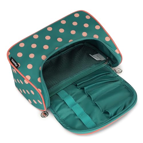 Yeiotsy Travel Cosmetic Bag – Polka Dots Makeup Travel Organizer, Hanging Toiletry Bag for Women4