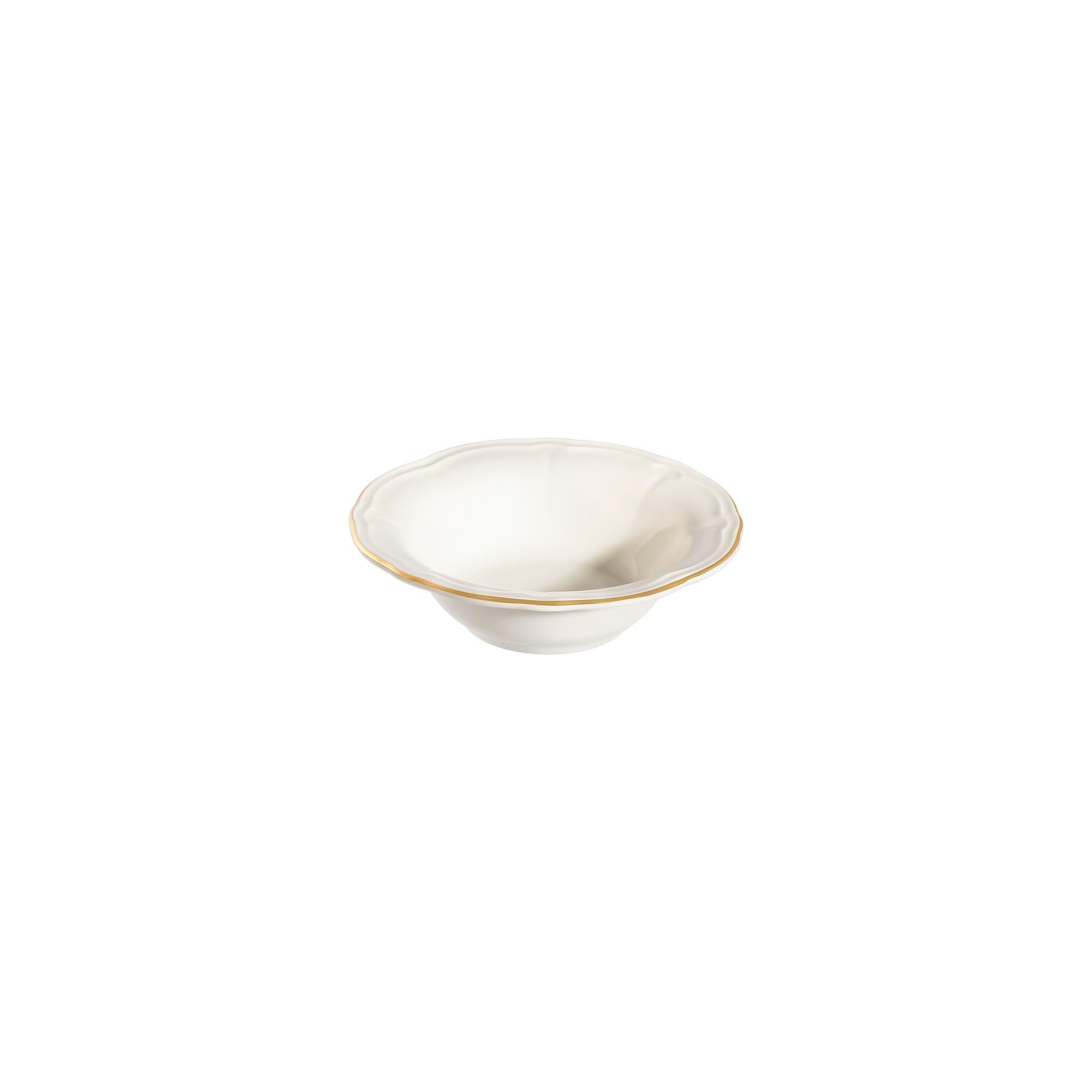 Elegancki 24-częściowy serwis obiadowy, 100% porcelana, biały i złoty | w zestawie talerze do serwowania, miski i talerze deserowe | można myć w zmywarce i używać w kuchence mikrofalowej