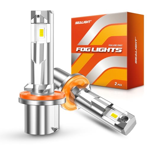 SEALIGHT 880 LED Fog Light Bulbs, 17000LM 800% Super Brightness 885 893 899 880 LED Fog Lights 6500K White, Ultra-High Heat Dissipation Performance, Non-Polarity, Plug and Play, Pack of 2