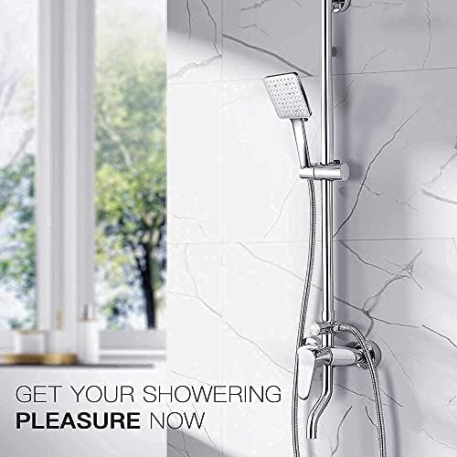 Newentor Shower Head High Pressure for Bath with 6 Modes Function Power Shower Head Large Adjustable Square Shower Head (Shower Head Without Hose)