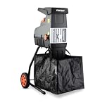 FUXTEC Biotrituratore Elettrico FX-EGH2800T – Cippatrice con Potenza 2800 W – Sistema a rullo silenzioso – Cestello raccolta 60 L – Protezione anti-inceppamento – Tritura rami fino a 44 mm