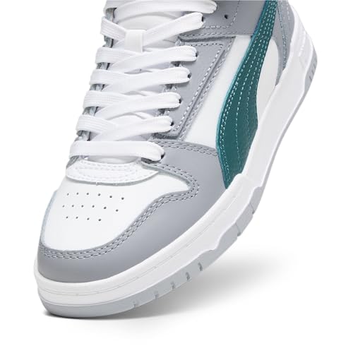 Image of PUMA Sneaker, White Malachite Cool Mid Grey Gold, 5 US Unisex Big Kid