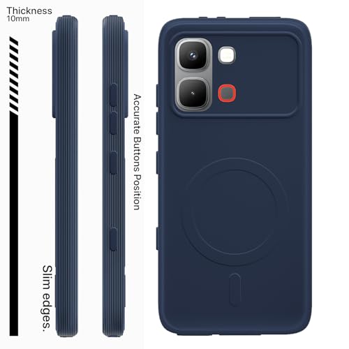 Image of Pikkme Back Cover for Infinix Note Edge 5G Soft Matte Silicone Mag-Safe Design (Mag-Safe Not Support) Camera Protection | Slim Fit Bumper Cover (Blue)