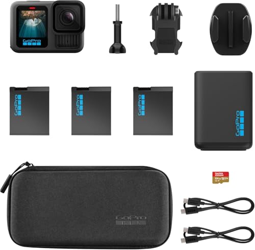 GoPro HERO13 Black Extended Power Bundle - Includes Dual Battery Charger, 3 Enduro Batteries, 64GB microSD Card, Curved Adhesive Mount, and Camera Case - image 2