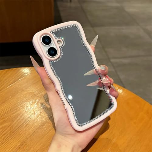 Coque Miroir Paillettes iPhone 15 ProMax Incassable Rose Ajustement Parfait