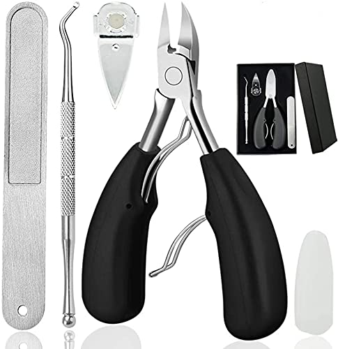Zehennagelknipser für eingewachsene oder dicke Fußnägel, Zehennägel, Trimmer und Profi-Podologen Zehennägel Zange für Senioren mit chirurgischem Edelstahl, mit scharfen Klingen, weicher Griff, 4 Stück Cover