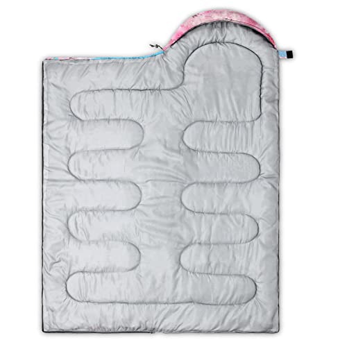 Image of QOOMO Axolotl Cute Camping Sleeping Bags,3 Season Warm & Cool Weather,Lightweight,Waterproof Sleeping Bags for Adults & Kids,Traveling,and Outdoors