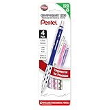 Pentel GraphGear 800 Mechanical Pencil, 0.7mm, HB lead, 4 count
