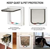 Lifepul Katzentür Groß (25cm X 23cm) 4 Wege Magnet-Verschluss Katzenklappe Installieren Leicht mit Teleskoprahmen,weiß - 2