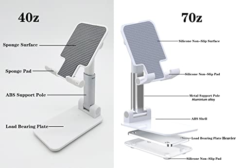 Usstarstore Adjustable Cell Phone Stand For Desk, Angle Height Adjustable Cell Phone Stand For Desk, Case Friendly Phone Holder Stand For Desk (White 4Oz) #TOP6