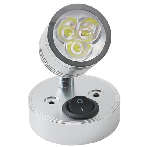 Lampe de lecture pour camping-car, lampe de lecture murale | Lampe de lecture LED pour projecteur RV 12 V 3 W | Lampe de chevet, éclairage intérieur,...