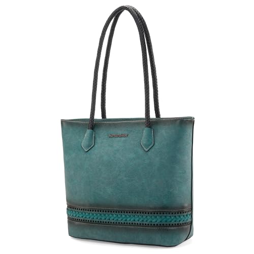 Image of Montana West Woven Tote Bags for Women Purses and Handbags with Back Zipper Pocket