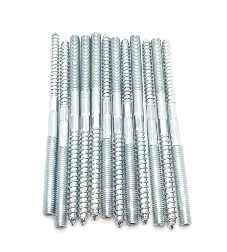 Image of Hanger Bolt M8x140 Silvery Double Headed Bolt Self-Tapping Screw with Hexagon for Furniture 12Pcs